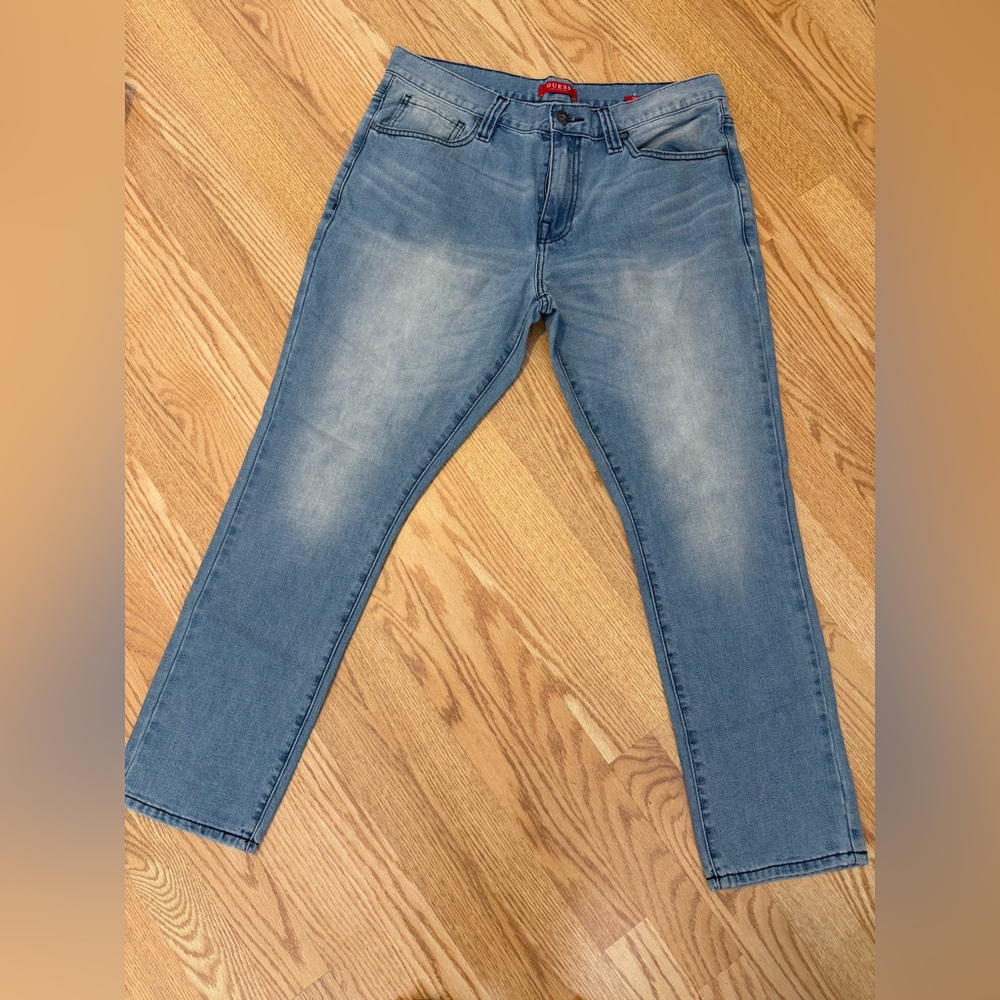 Guess Men's Slim Straight Light Blue Jeans